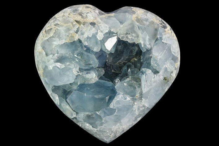 Crystal Filled Celestine (Celestite) Heart Geode - Madagascar #126650